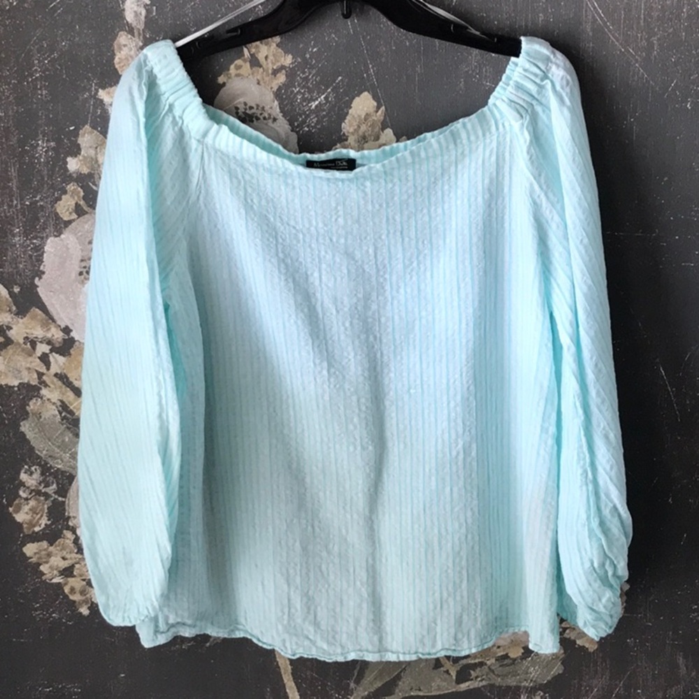 Massimo Dutti off shoulder viscose/linen/cotton elegant top - Picture 3 of 6